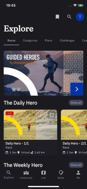 Mobile running Guided Heroes
